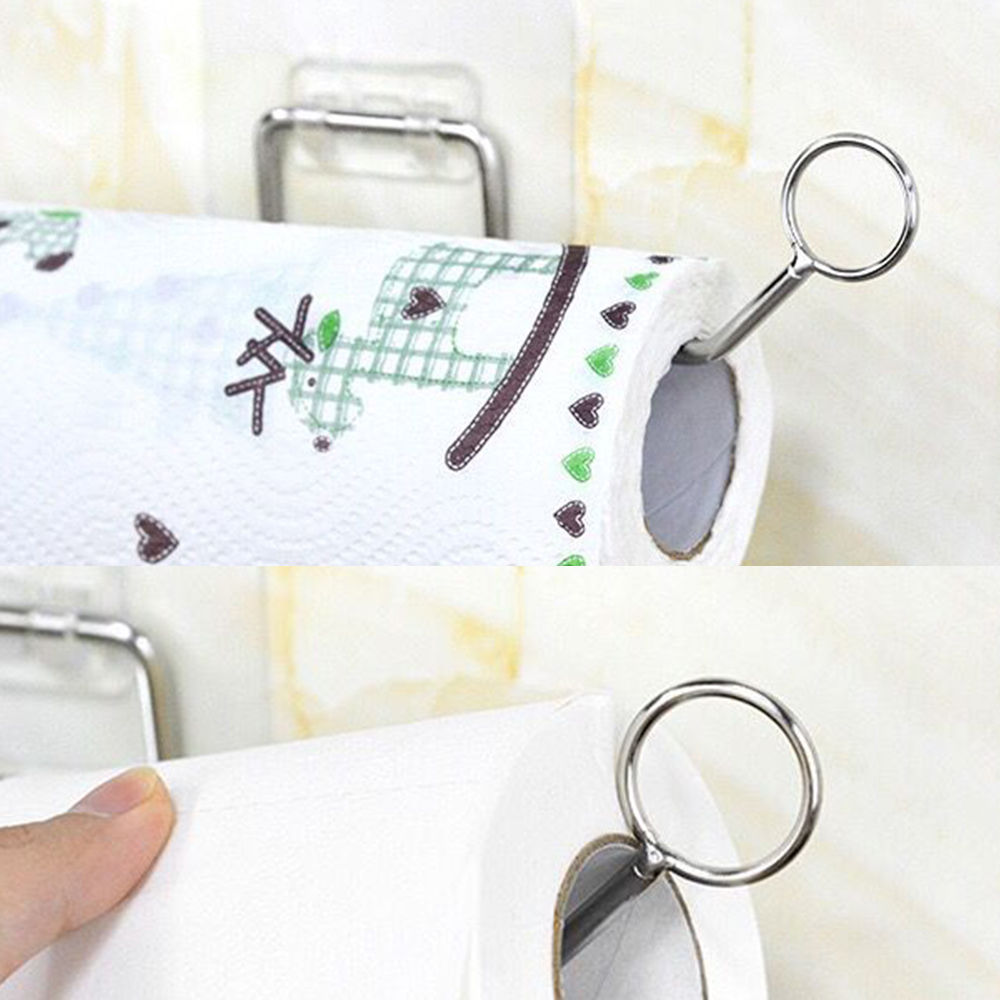 【G+居家】4組不鏽鋼無痕廚衛紙巾架(廚房壁掛架/捲筒紙巾架/捲筒衛生紙架/吸油紙巾架/毛巾掛架抹布掛架), , large