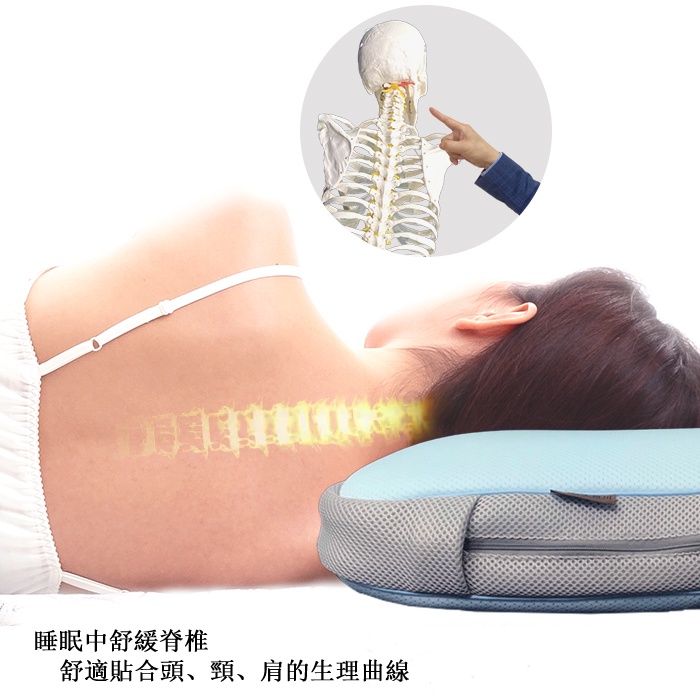 【日本旭川】AIRFit氧活力頸椎守護可調鬆頸枕 6層可調高度透氣枕 3D立體 防螨抗菌枕 可水洗枕 枕頭, , large