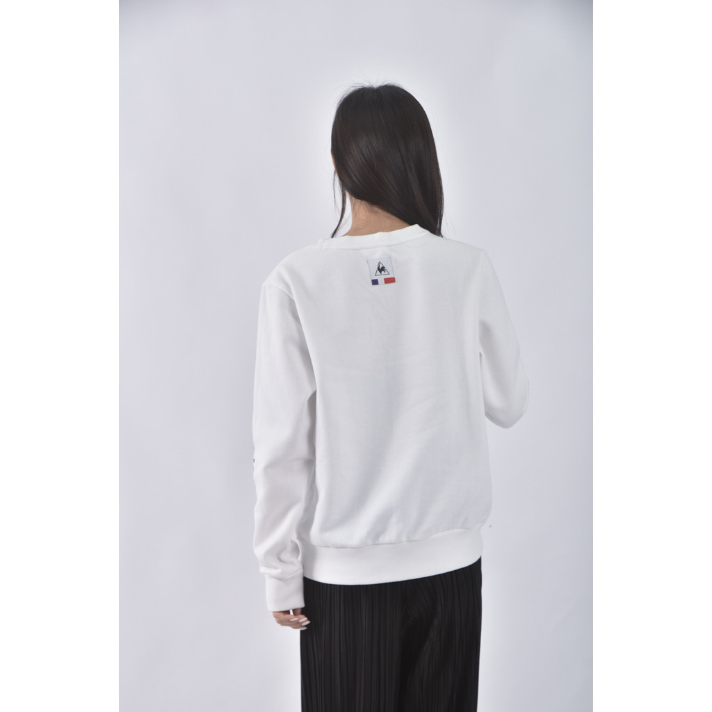 (M) le coq sportif棉質圓領白色長袖上衣二手衣, , large