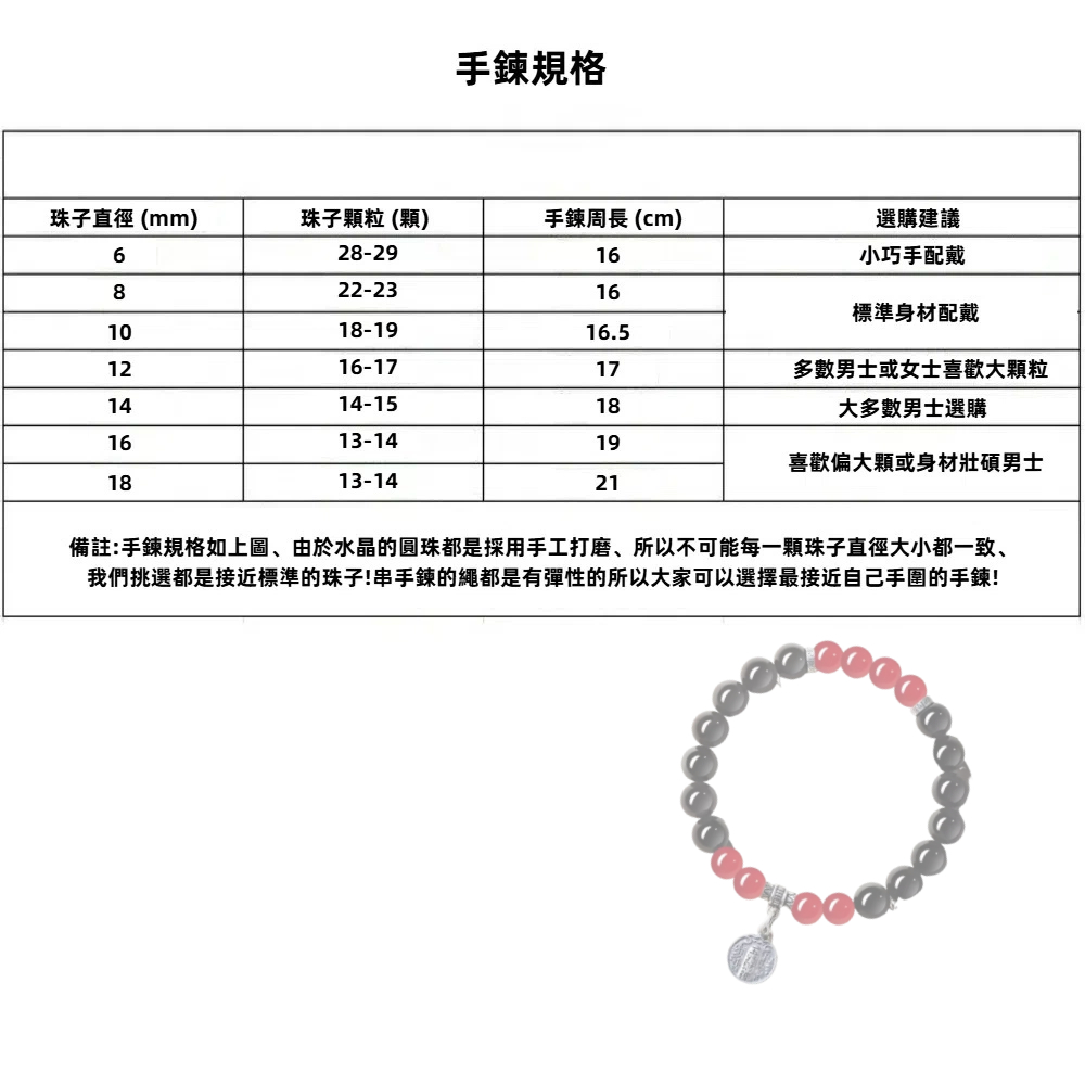 【A&R】招財轉運 黑曜石+紅瑪瑙之五路財神手鍊 附精美禮盒 男款 8MM, , large