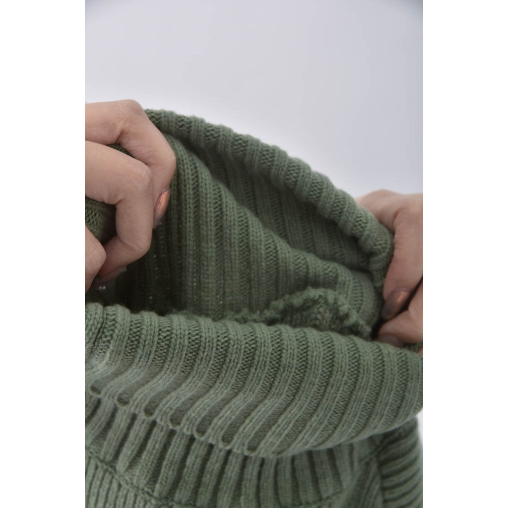 (L) basting高領綠色毛衣二手衣, , large