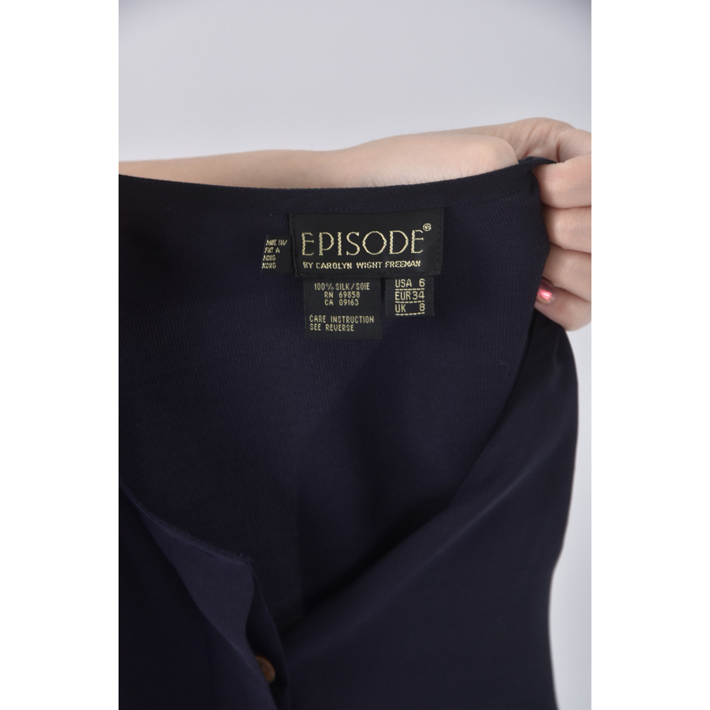 (L) episode圓領藍色長袖上衣二手衣, , large