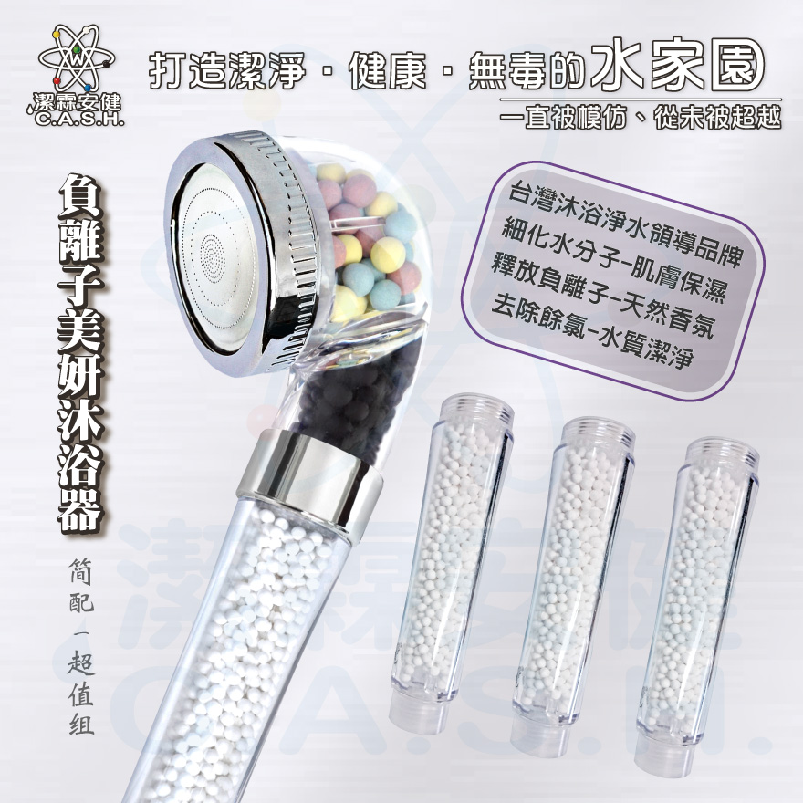 Jielin Anjian Negative Ion Beauty Health Shower - Fashion Silver - Value Set, , large