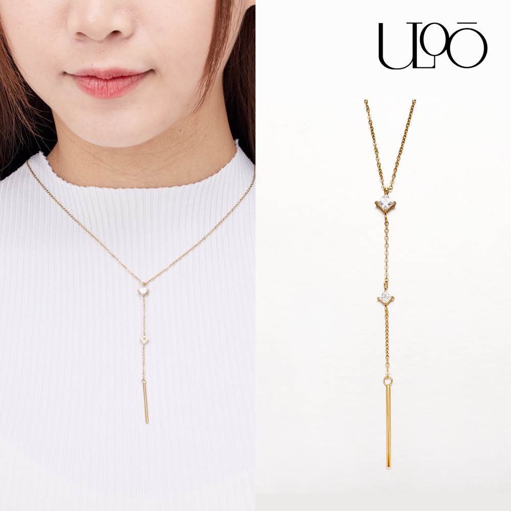 ULOO Glimmer 氣質佳人流線項鍊-金色 UN4003310, , large