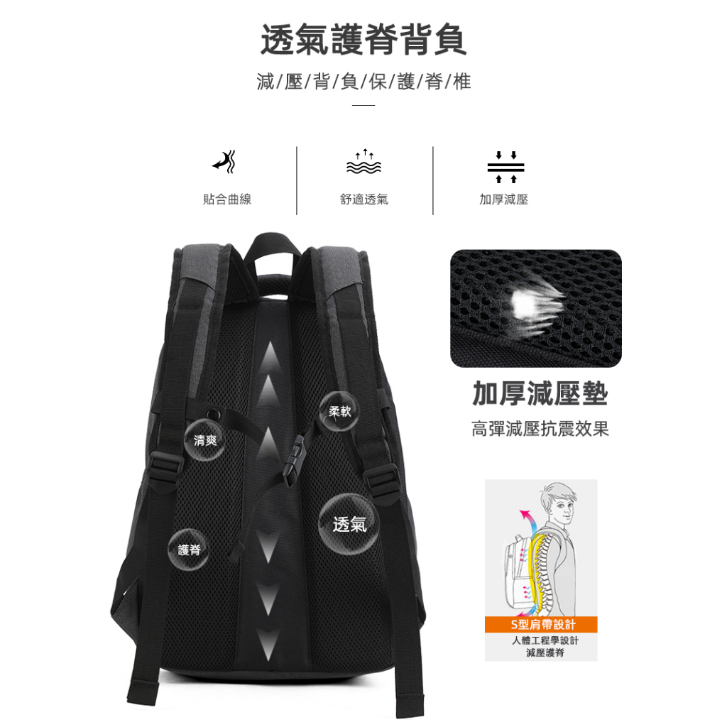 ~雪黛屋~AOKING 後背包大容量主袋+外袋共三層防水輕量杜邦抗刮尼龍布AS8193093, , large