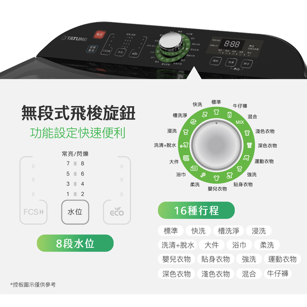 TATUNG 17KG FCS Quick Wash Inverter Top-Load Washing Machine TAW-B170DBS, , large