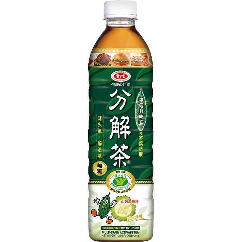 愛之味健康油切分解茶無糖 590ml, , large