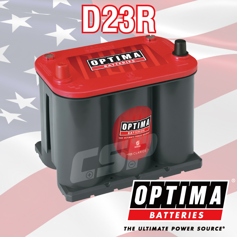 【OPTIMA】歐帝瑪 紅D23R 汽車電池12V44Ah AGM電瓶  怠速啟停 怠速熄火 賓士 汽車精品 730CCA  optima, , large