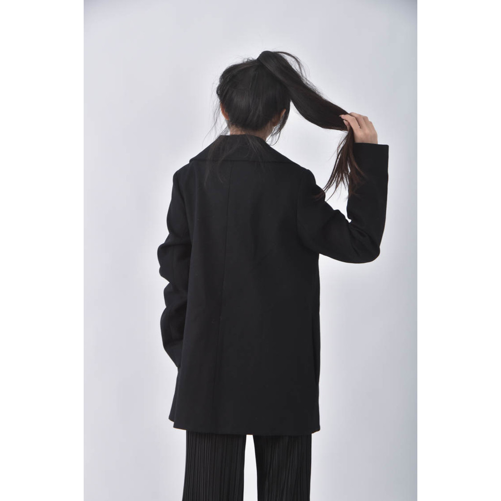 (L) cos素面黑色外套二手衣, , large