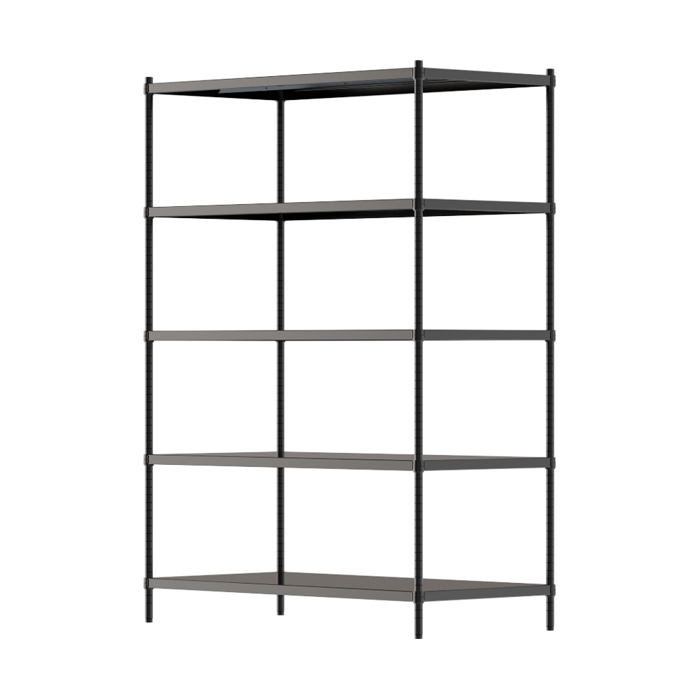 【Y HOUSE】120x60x150公分 五層無洞鐵板收納層架 置物架 鐵架-烤漆黑, , large