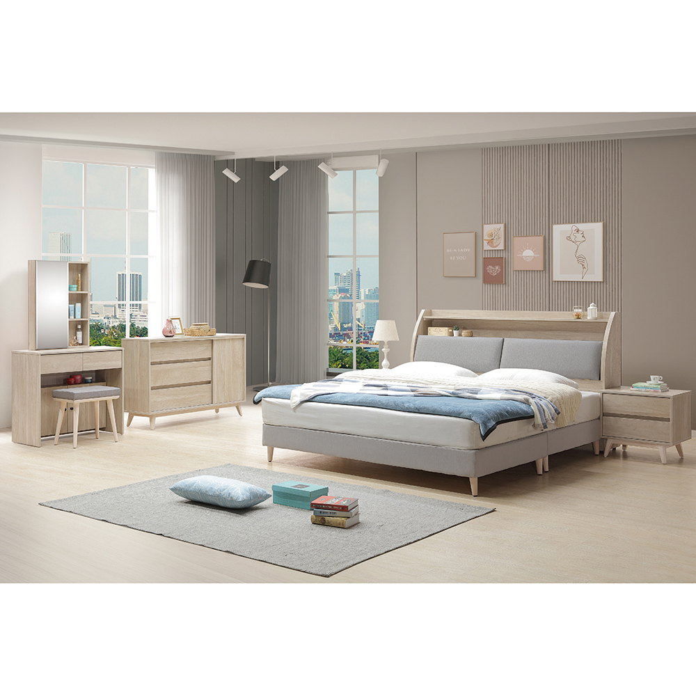 【唯熙傢俱】曼蒂橡木色5尺床頭箱, , large