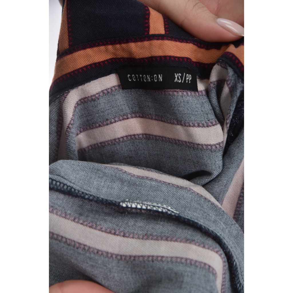 (S) cotton on條紋黑色綁帶洋裝二手衣, , large