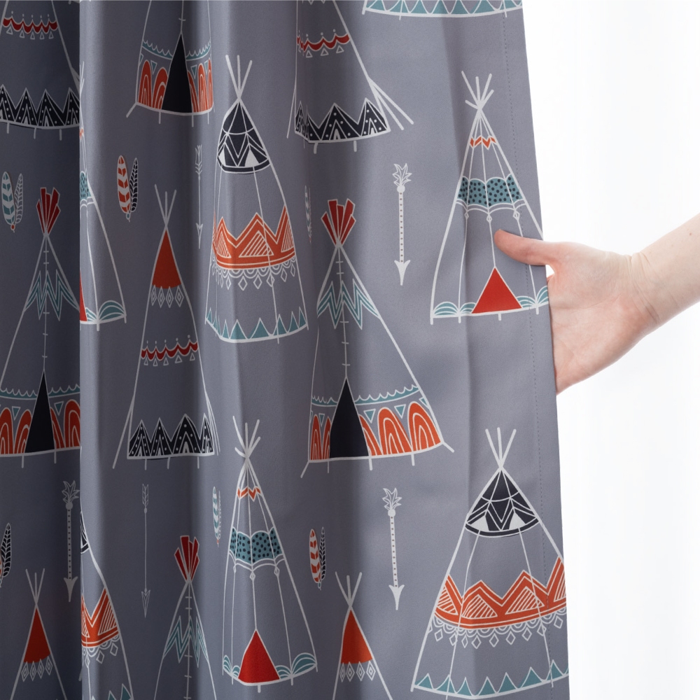 Ready-Made Curtains – Set of 2 Panels – "Camp Adventure" Printed Design – Width 100cm, Height 165/210/240cm – Made in Taiwan – Kids’ Room – Machine Washable, , large