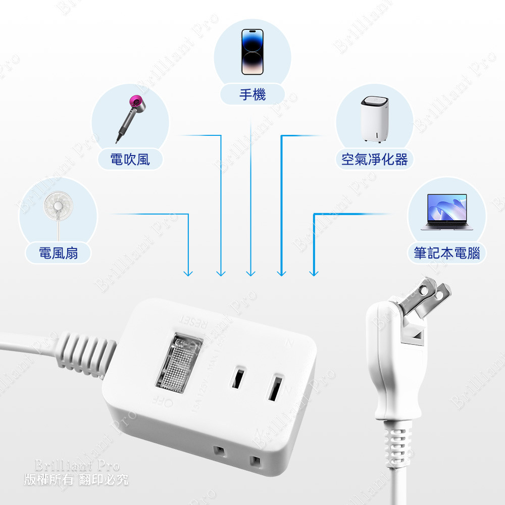 超電王1開3插2.7米 9尺2P延長線 SNB2131-15, , large