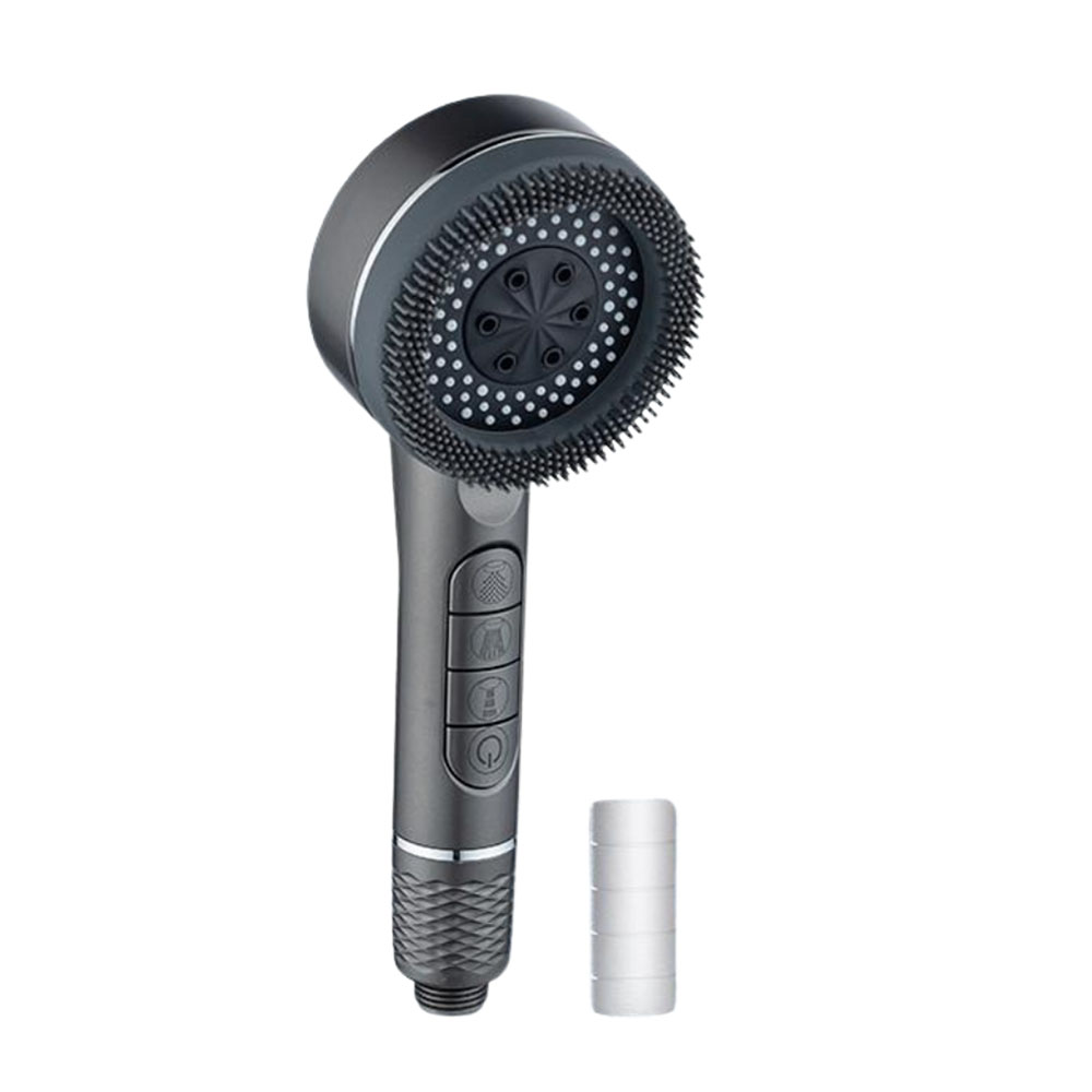 5-speed shower head with brush (filter included), , large
