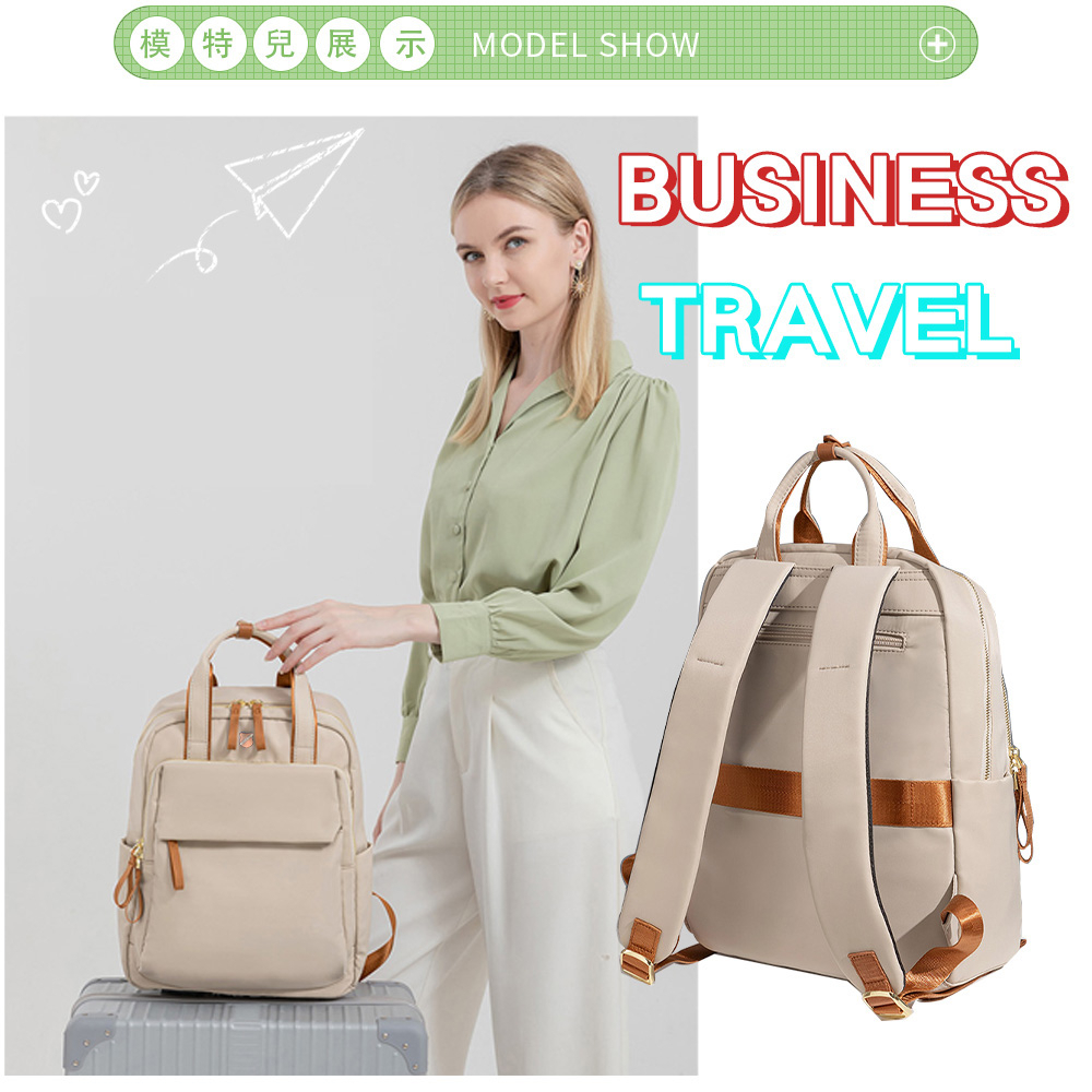 SPRING-尼龍手提後背包韓版時尚商務通勤後背包大容量後背包旅行後背包-多色, , large