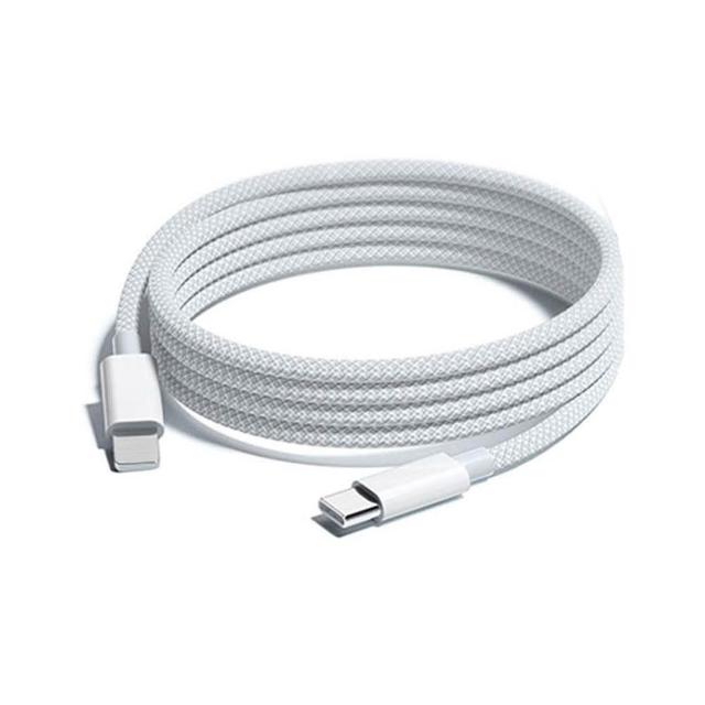 2-Pack Apple 60W Fast Charging Type-C to Type-C Bright White Braided Cable 1M
