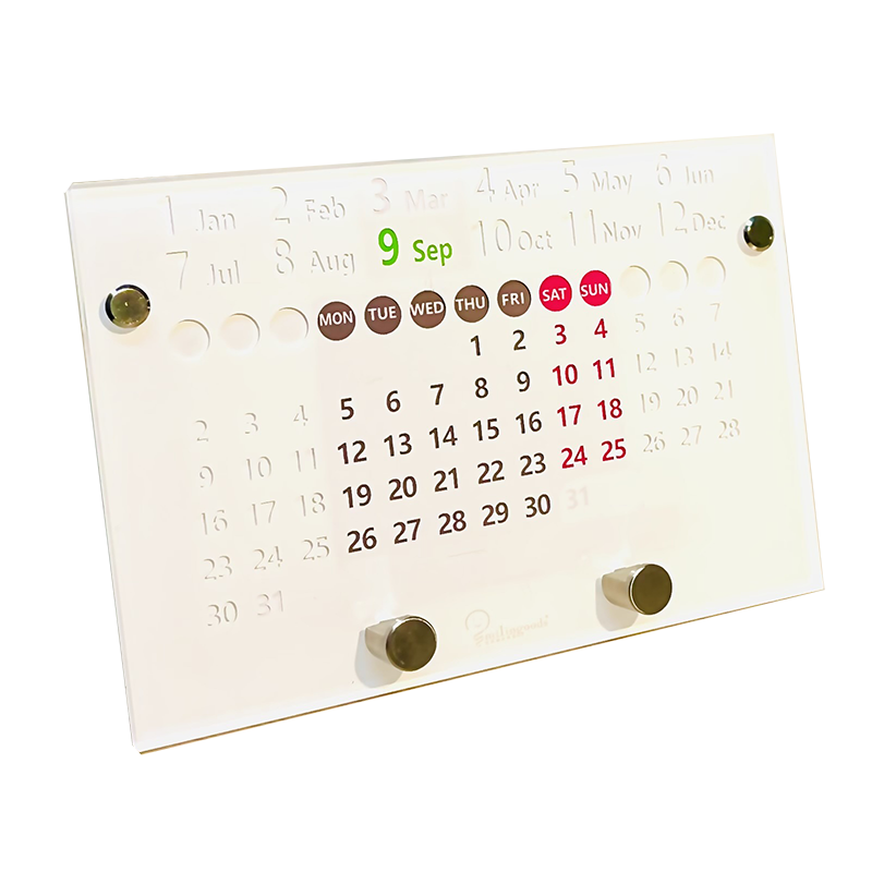 [生活裡的笑容設計股份有限公司]O'day分得出週六日‧萬年桌曆 | 手機支架款 -白色周一起始款, , large