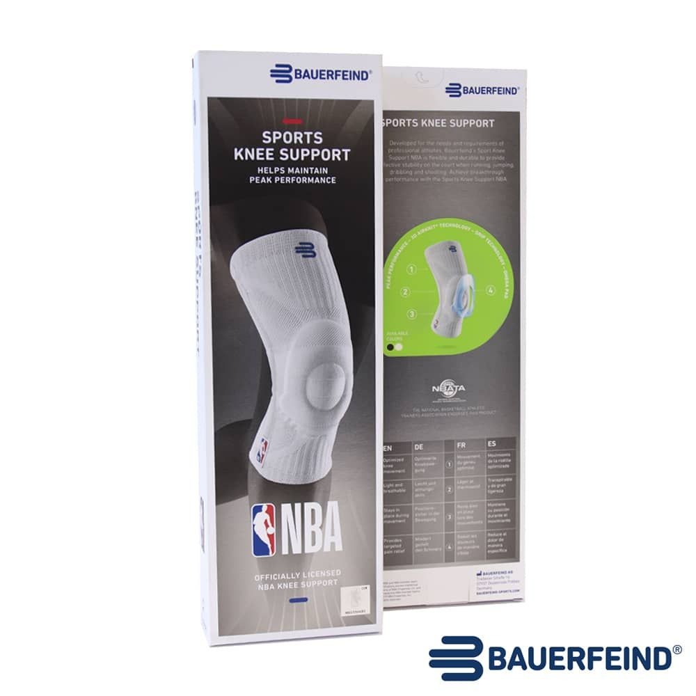 BAUERFEIND 保爾範 NBA 專業運動護膝 德國製 護具 運動護具 白 單入裝 700001 【樂買網】, , large