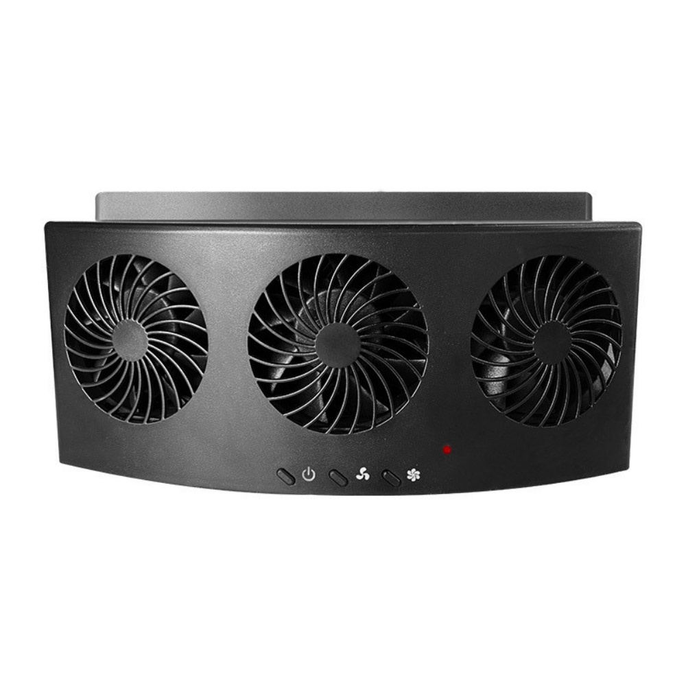 Micro-USB car ventilation fan - black (triple vents), , large