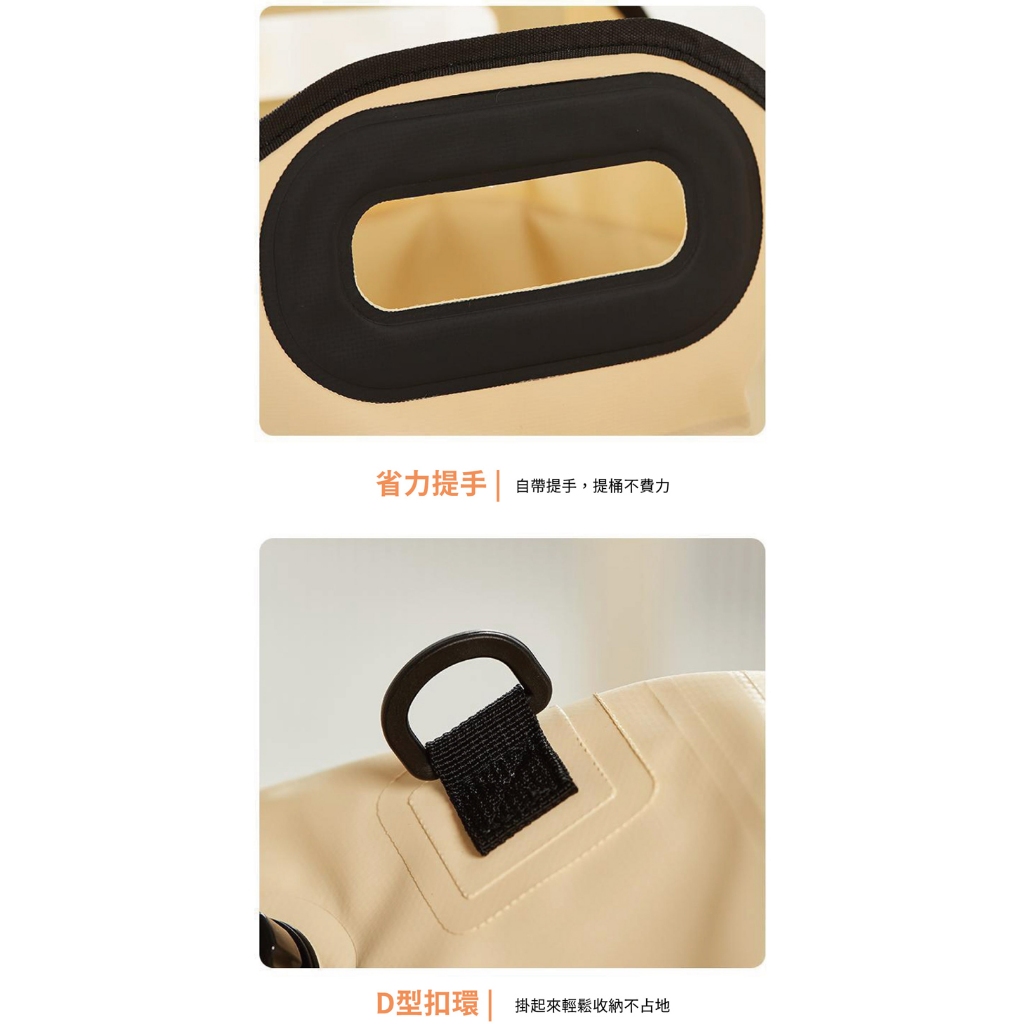 【APEX】便攜式折疊足浴泡腳桶 排水閥款 米黃色, , large