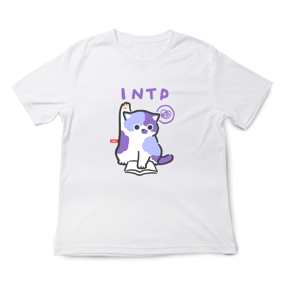 JZ TEE MBTI貓咪 INTP-邏輯學家 印花短袖, , large