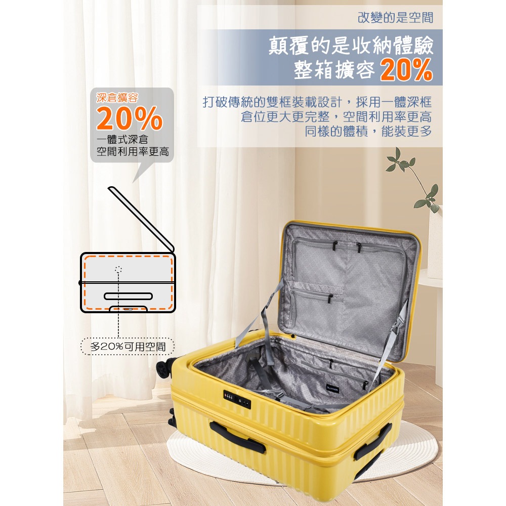 ~雪黛屋~LEAD 29吋行李箱前開拉鍊加大容量電腦護層海密鎖硬殼360度旋轉耐摔磨損檢測S2510, , large
