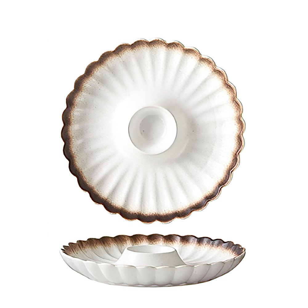 【上手家居】富士山水餃盤 蒼海深空(陶瓷盤/陶瓷餐具/圓盤/陶瓷盤子/餃子盤), , large