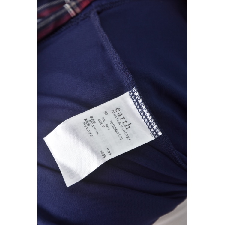(S) earth music ecology格紋藍色長袖上衣二手衣, , large