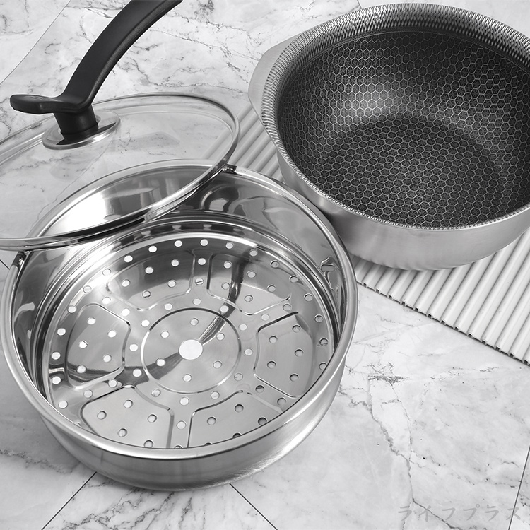 LINOX 316不鏽鋼懸浮氣膜不沾蒸鍋-小-20cm-2組, , large