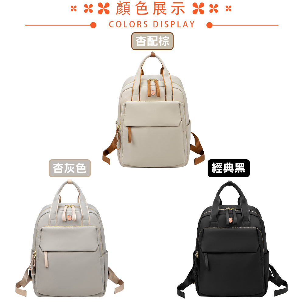 SPRING-尼龍手提後背包韓版時尚商務通勤後背包大容量後背包旅行後背包-多色, , large