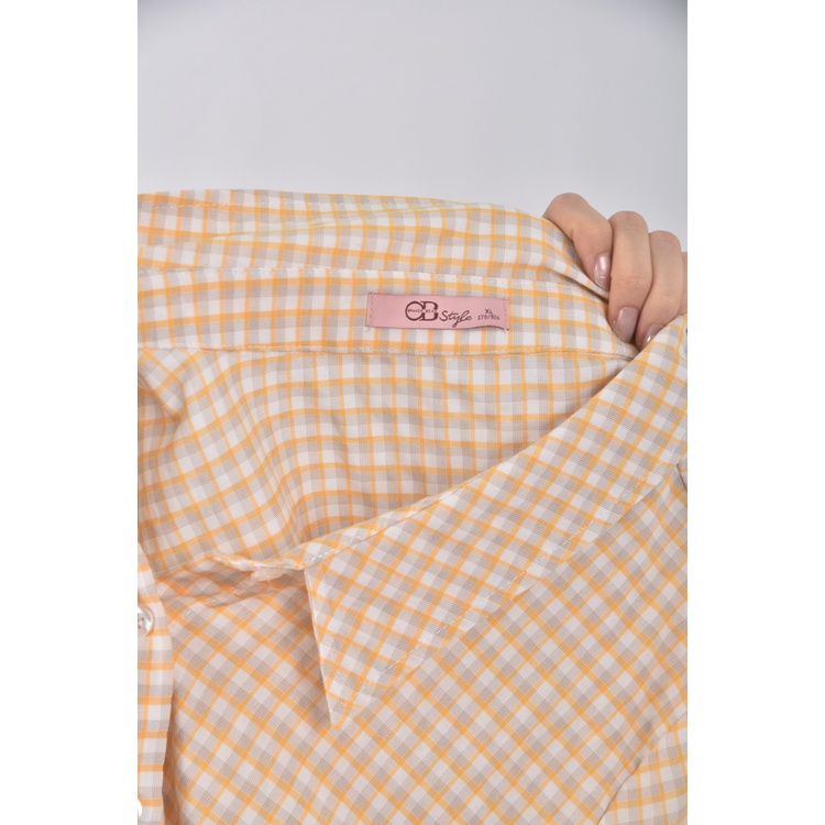 (XL) ob style格紋黃色襯衫上衣二手衣, , large