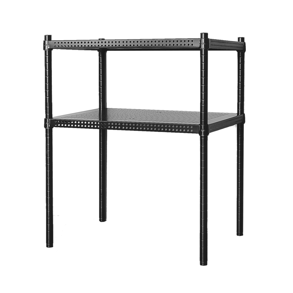 【Y HOUSE】45x45x60cm perforated plate two-layer rack iron rack perforated plate rack - black paint, , large