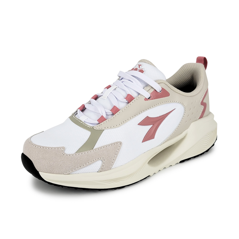 DIADORA迪亞多那 時尚彈力運動鞋 女鞋 女運動鞋 增高 修身 吸震 厚底 輕量 減壓 彈力棉鞋墊 防滑 白粉 灰金, 白粉, large