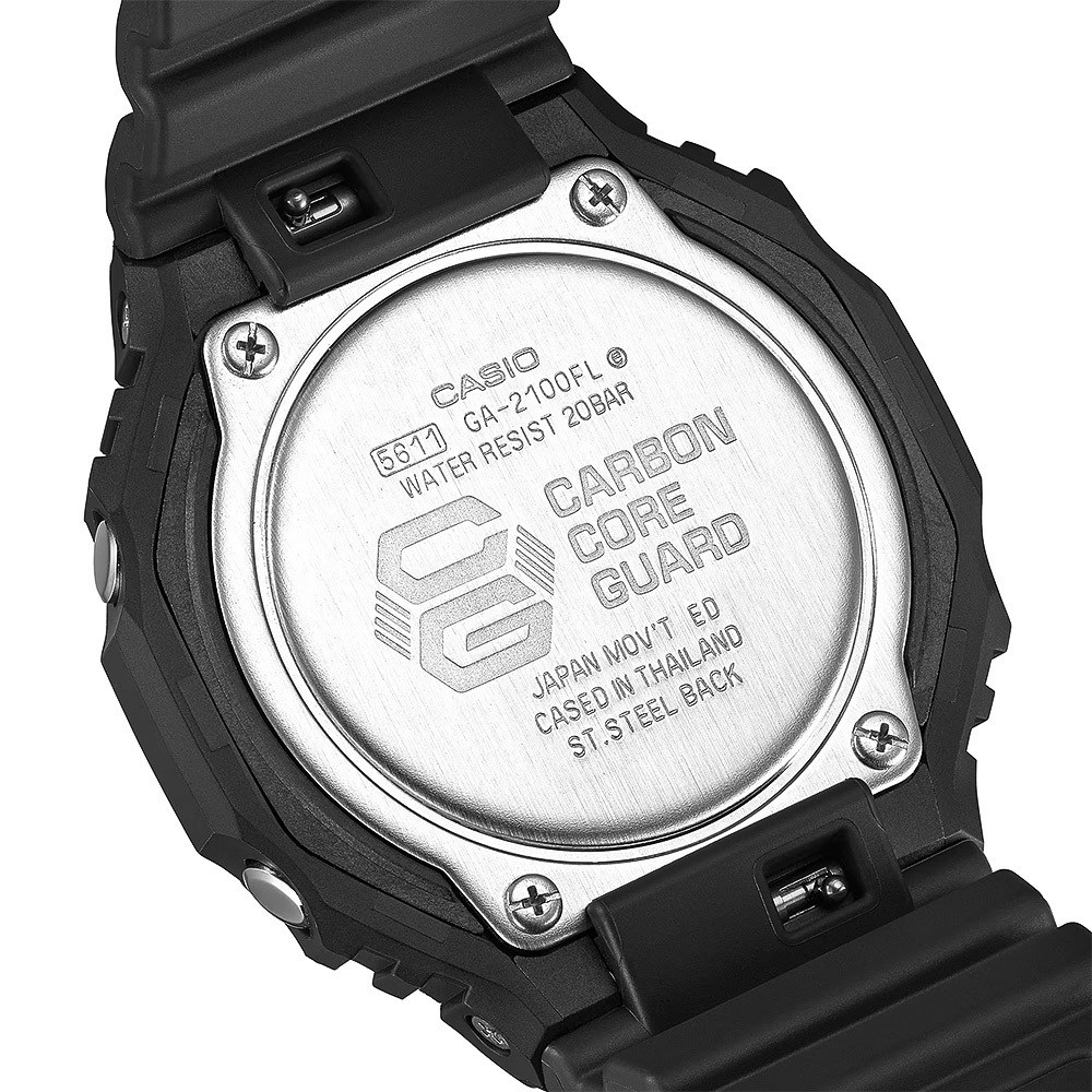 CASIO 卡西歐 G-SHOCK 熾熱火焰系列 八角雙顯手錶 GA-2100FL-1A, , large