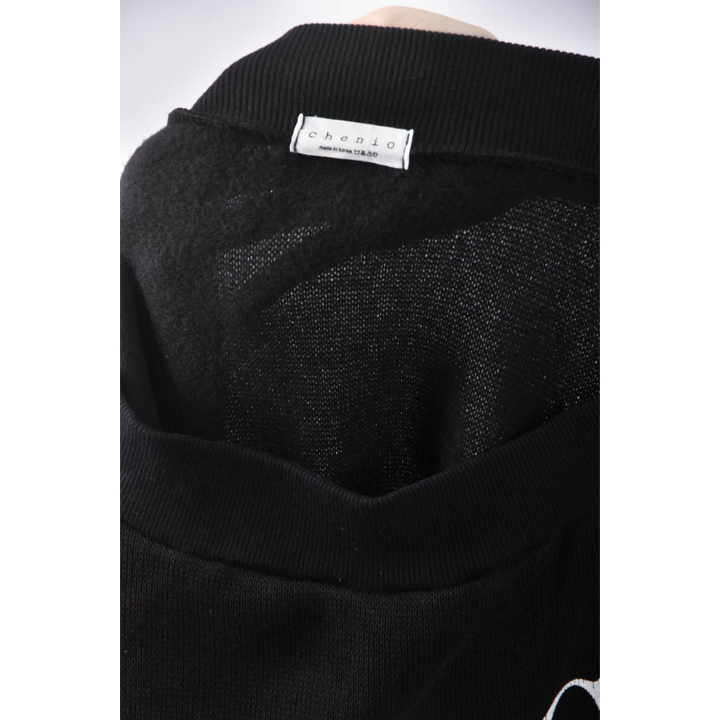 (S) chenio韓牌文字圓領黑色洋裝二手衣, , large