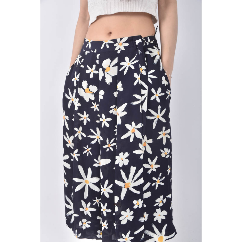 (S) dita高腰花朵圖案藍色長褲二手衣, , large