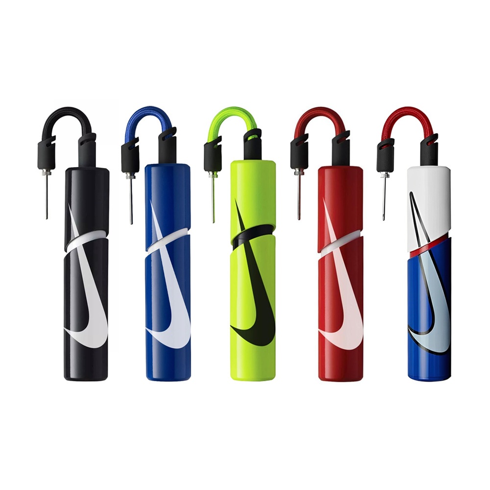 NIKE ESSENTIAL打氣筒(內附球針) 籃球 足球 排球 戶外 運動 輕量 小巧 便攜 黑 藍 紅 螢光綠 白藍, 黑, large