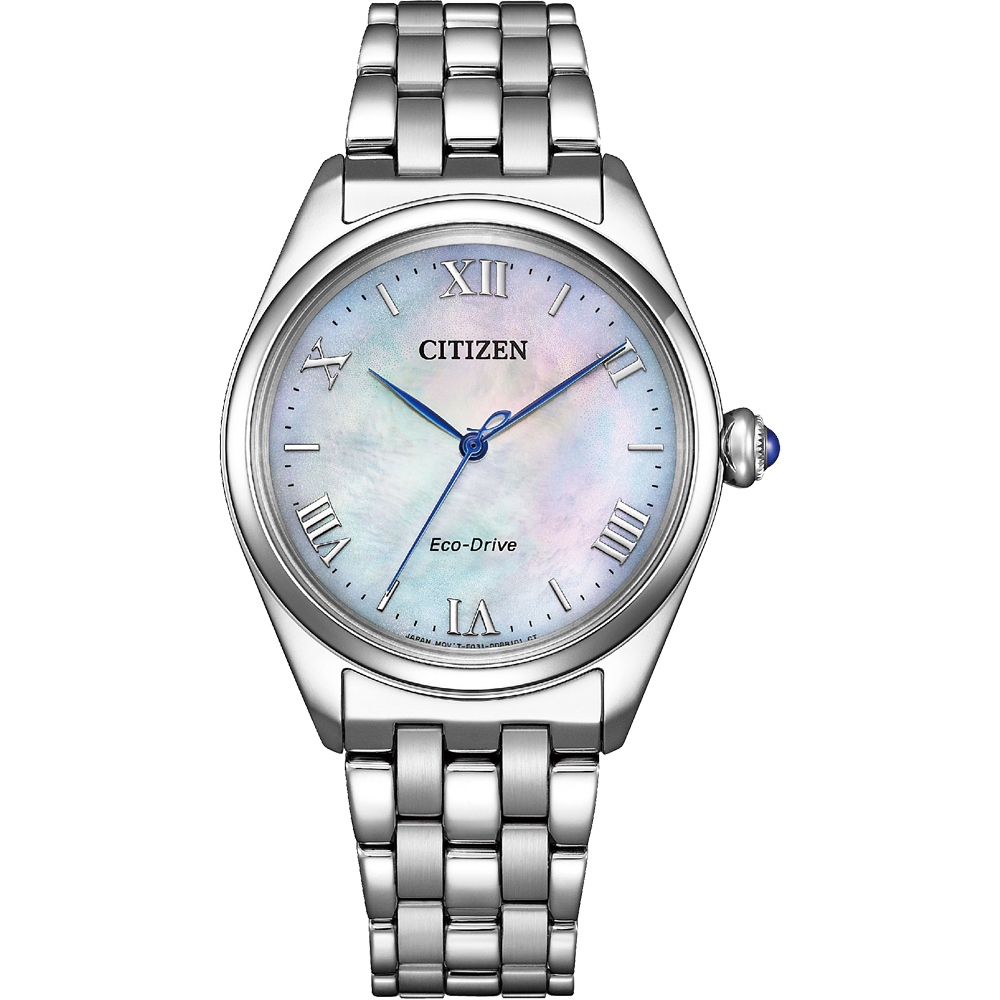CITIZEN 星辰 L系列 珍珠貝光動能大三針女錶 EM1140-80D, , large