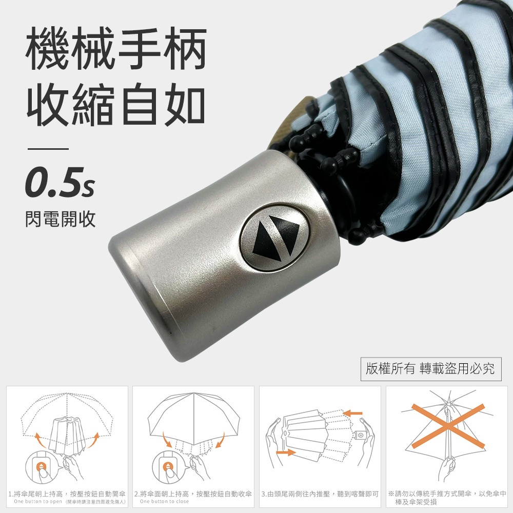 Lightweight vinyl automatic folding umbrella lightweight windproof and rainproof anti-UV rose gold handle Literary Japanese design (blue/pink / azure / green / gray), , large