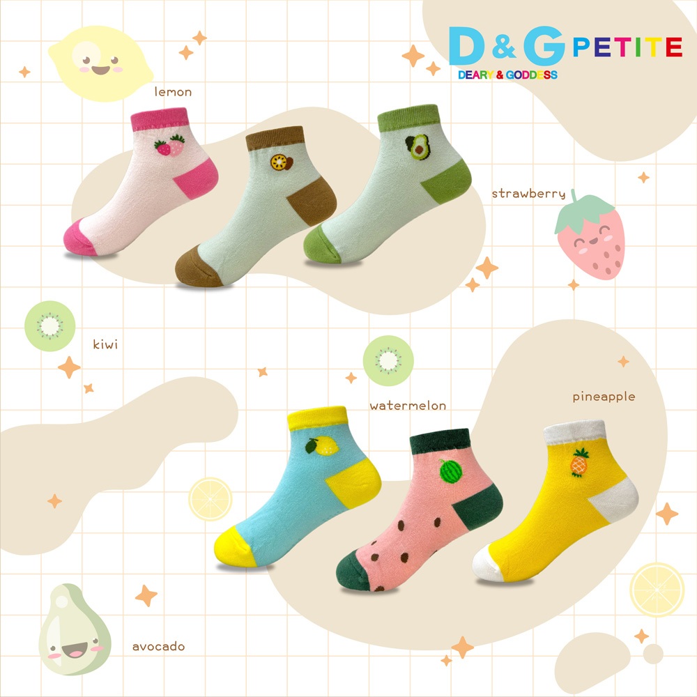 【D&G KIDS】水果童襪13-16cm-草莓 短襪 襪子, , large