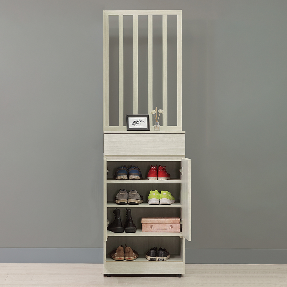 【Hampton 漢汀堡】蘿密白榆木雙色屏風高鞋櫃, , large