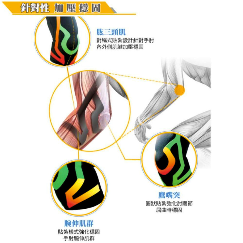 [BODYVINE巴迪蔓]超薄貼紮護肘-1只(CT-82515-4), , large