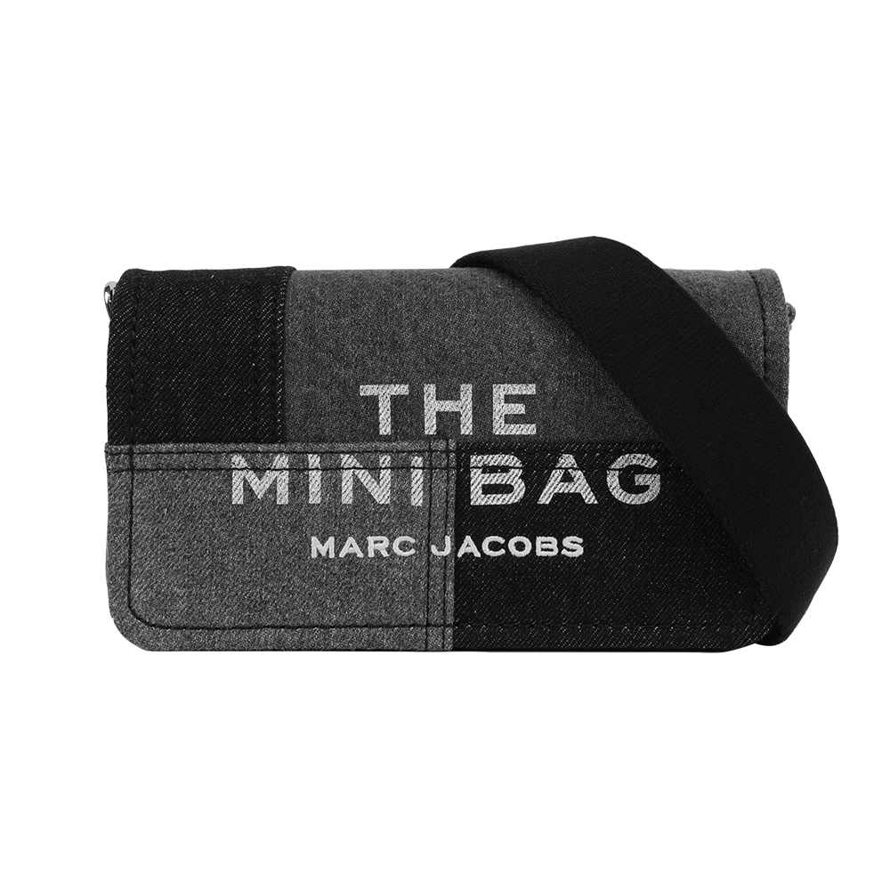MARC  JACOBS The Denim 棉質牛仔迷你翻蓋包(黑色), , large