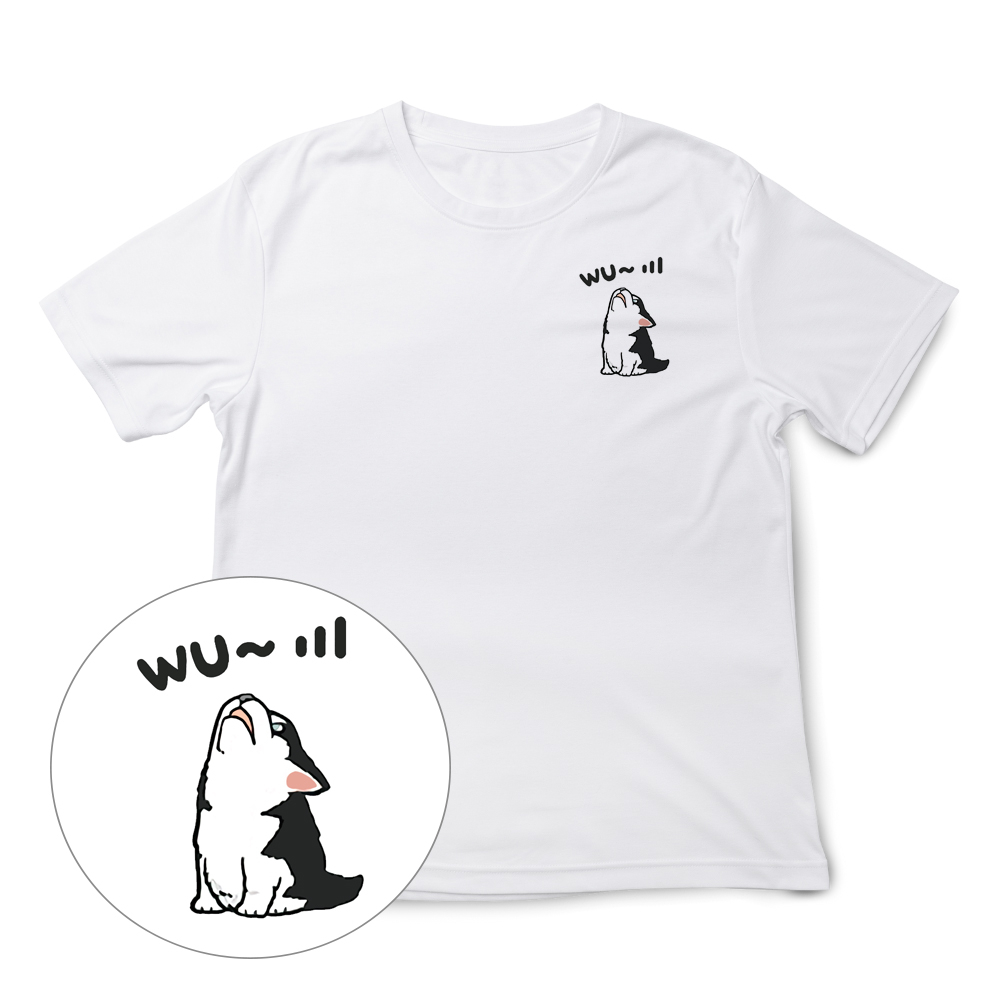 JZ TEE 哈士奇-Wu 印花短袖T恤, , large