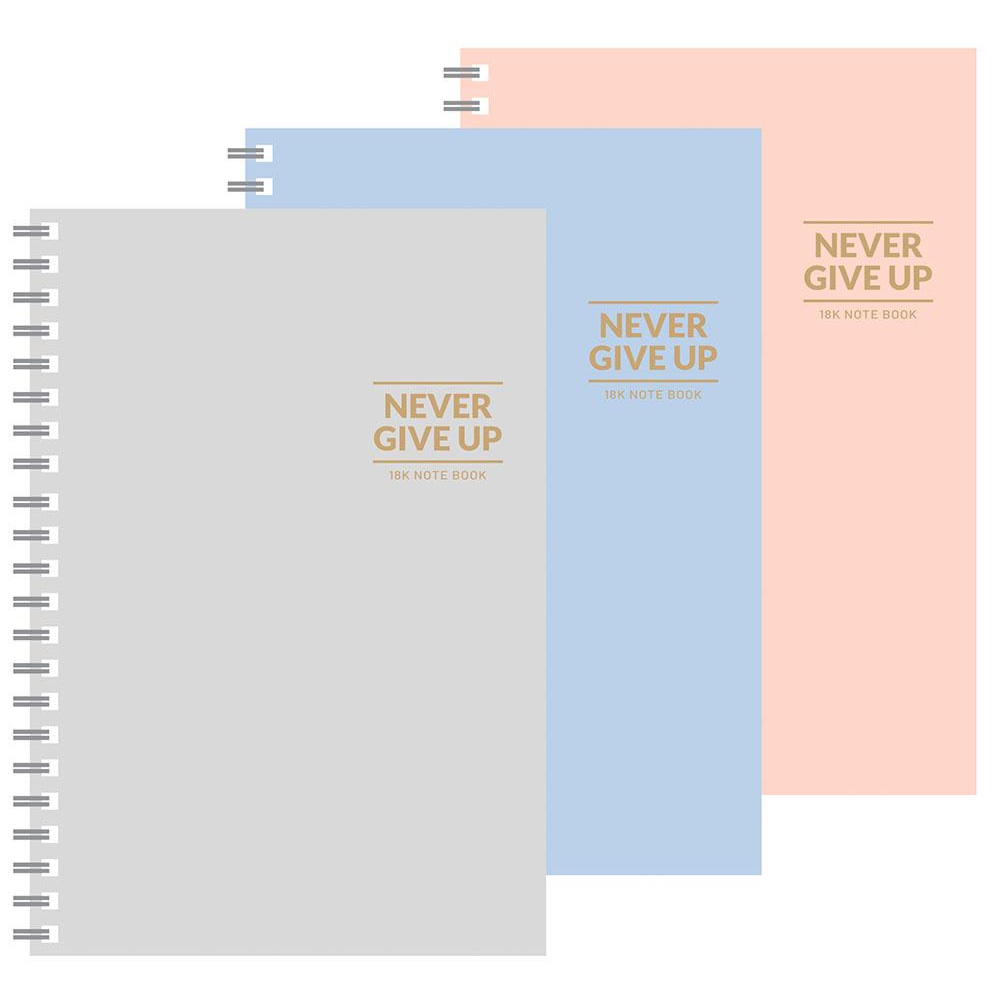 美加美 18K 空白膠圈筆記-藍 5本/包 AD7116, , large