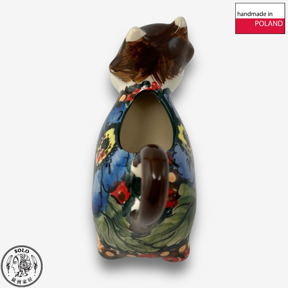 【SOLO Vintage】Cerraf Polish Pottery 60ml Cow Milk Jug Where Flowers Bloom Deeply Series Made in Poland, , large