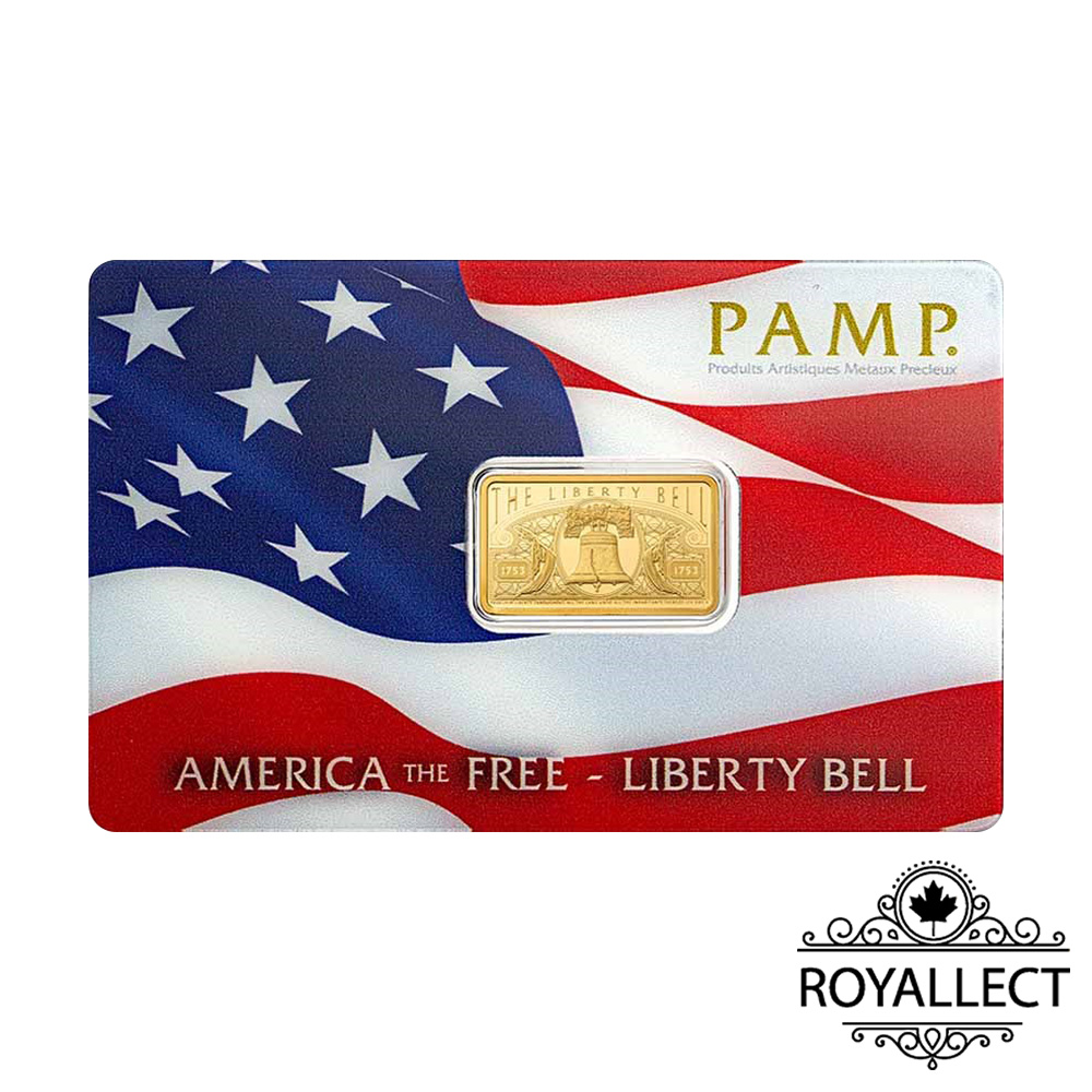 [皇家典藏] 2025-PAMP-自由的美國-自由鐘-5克金條(卡裝), , large
