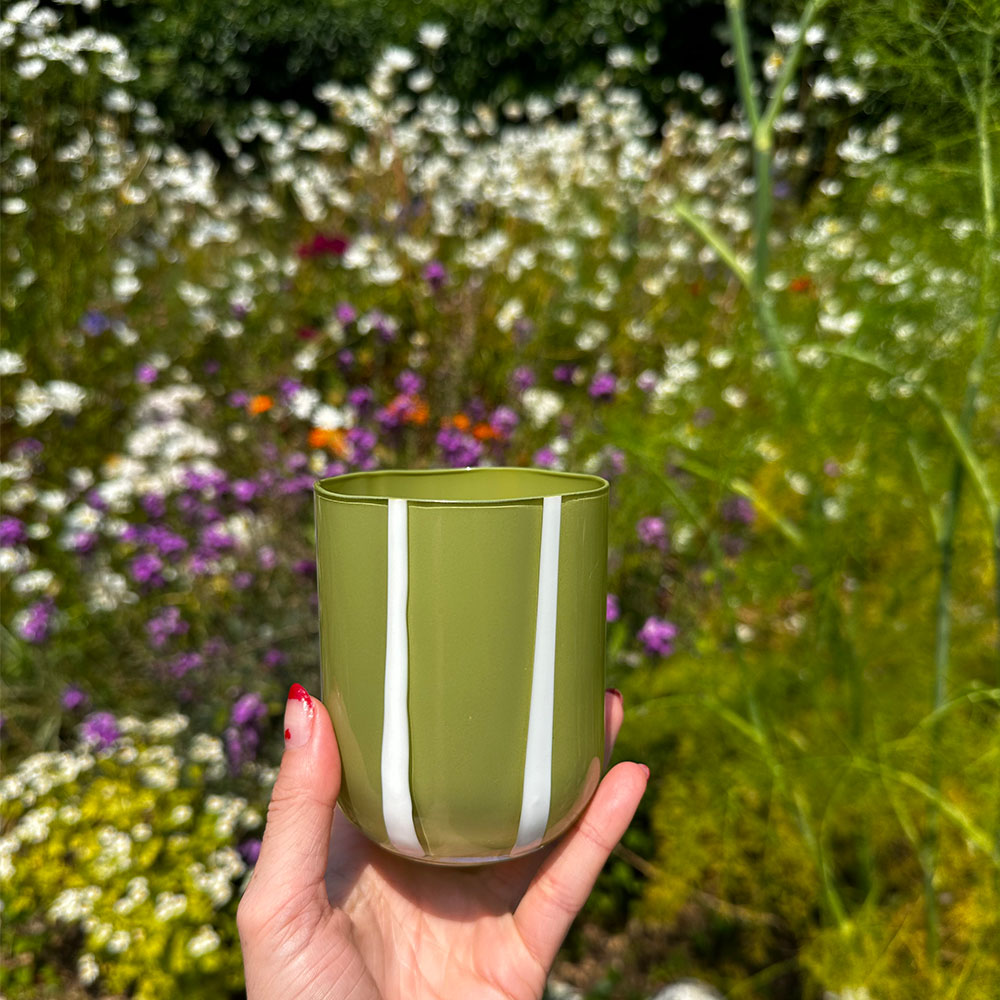 【英國 MÆGEN】Atina 條紋玻璃水杯-綠, , large