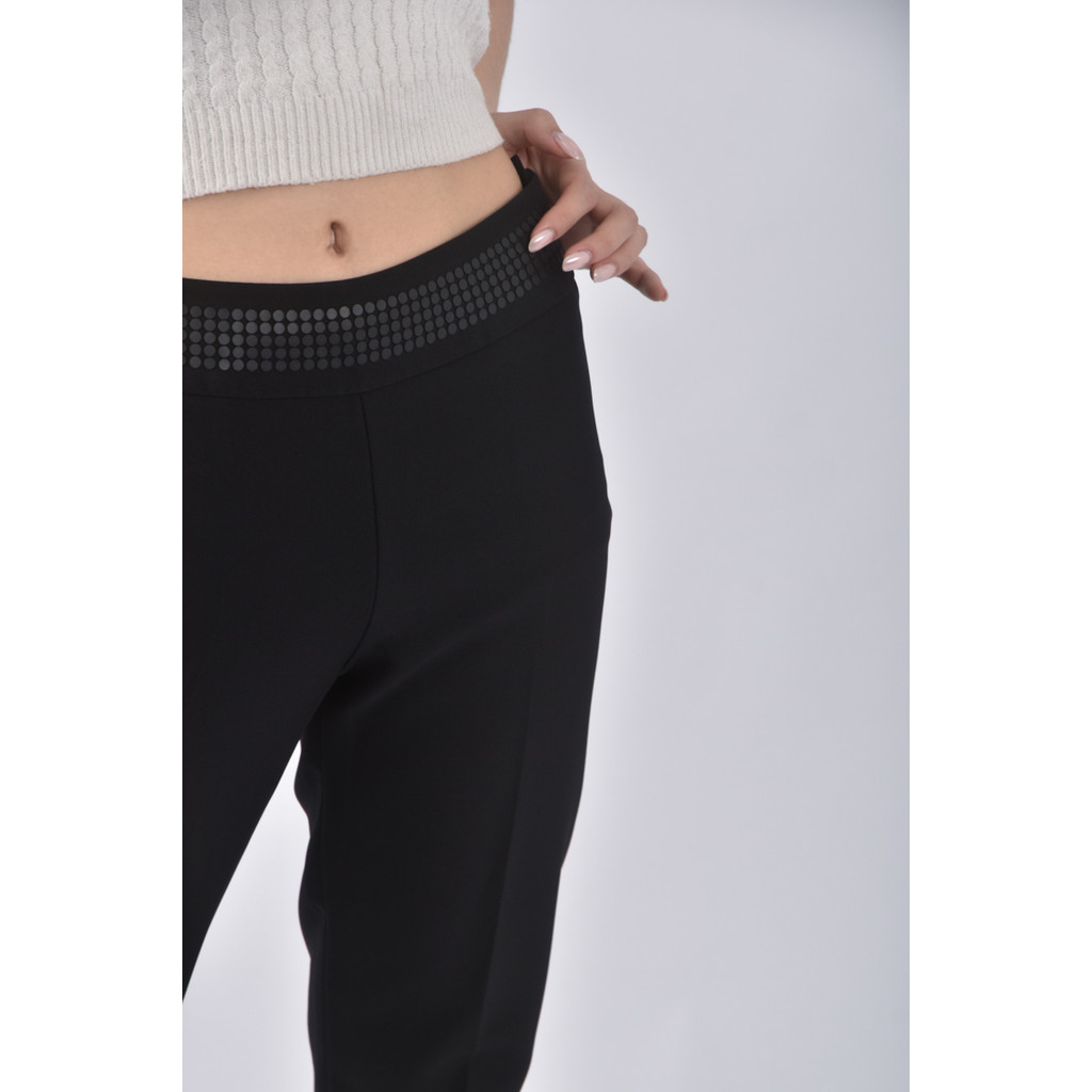 (M) mexx腰部造型黑色長褲二手衣, , large